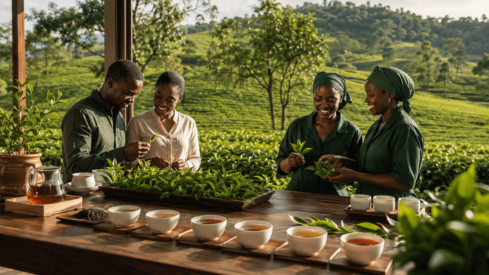 The CKC / Chakancha team among the tea fields of Nandi Hills